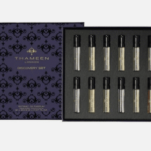 Perfume discovery set with multiple vials.