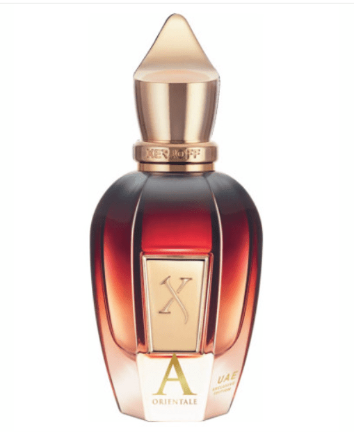 A bottle of perfume with the word " a ".