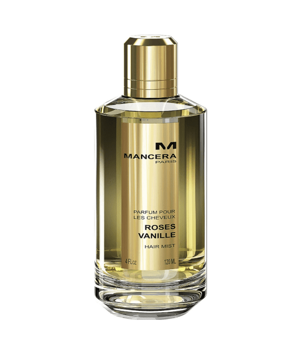 Mancera Roses Vanille hair mist bottle.